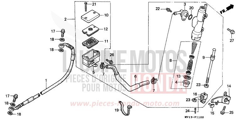 HAUPTBREMSE, HINTEN ZYLINDER von Africa Twin 750 NH138G (NH138G) von 1990
